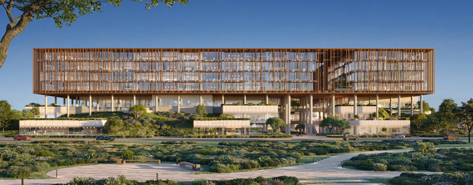 The long elevation of The Yards Plaza